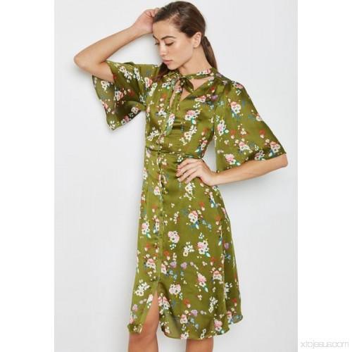 Váy lụa hoa new tag có sẵn