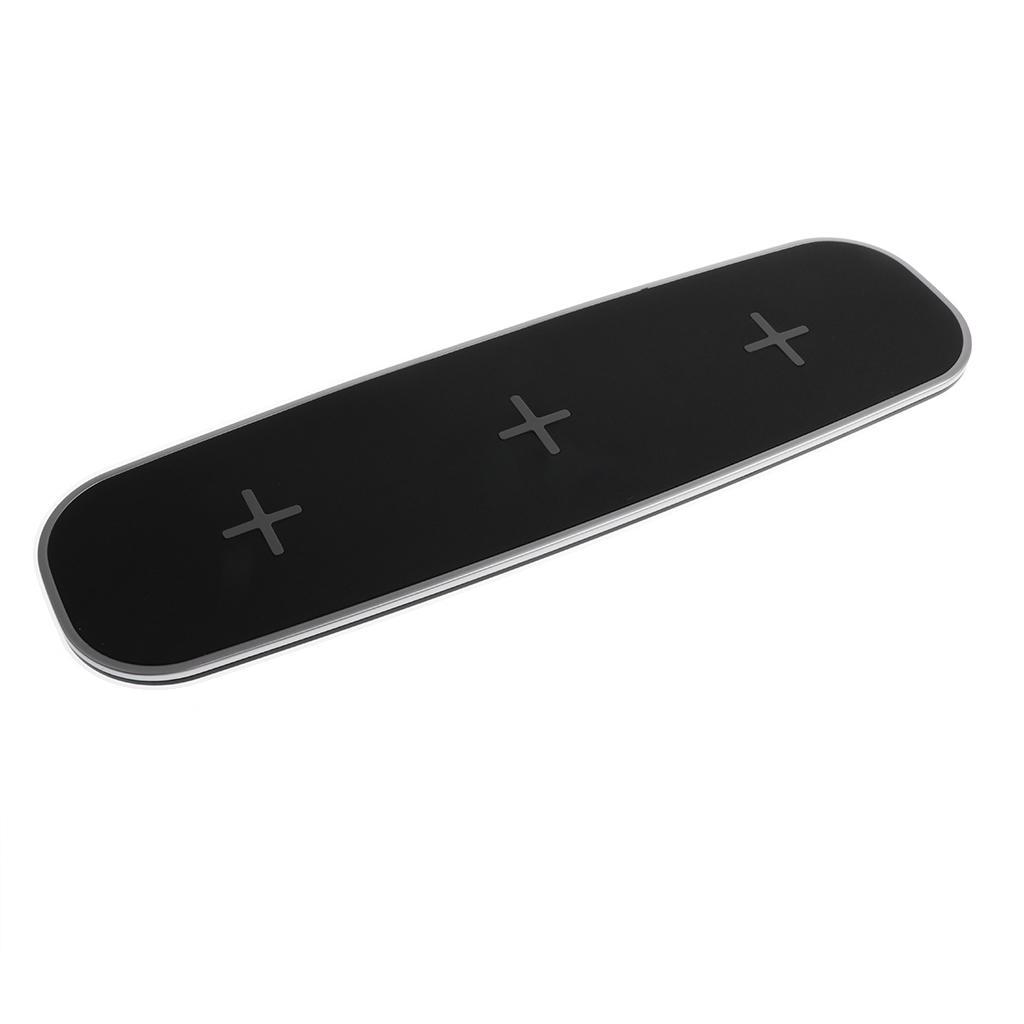 Multifunction Wireless Charger Triple Stand Fast Charging Pad Black