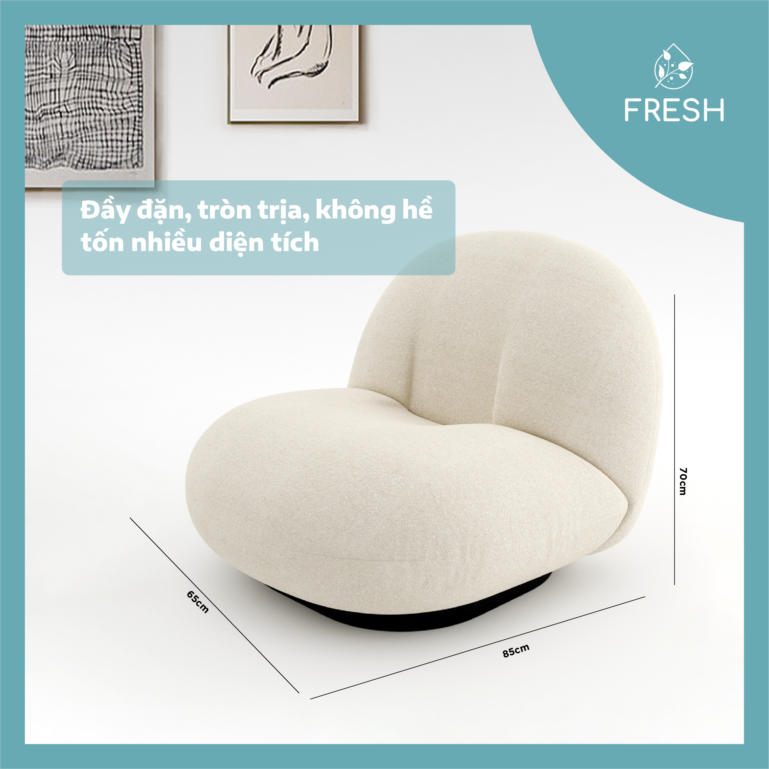 Ghế Thư Giãn Trang Trí Pacha Đệm Lông Cao Cấp Nội Thất Hàn Quốc - FRESH