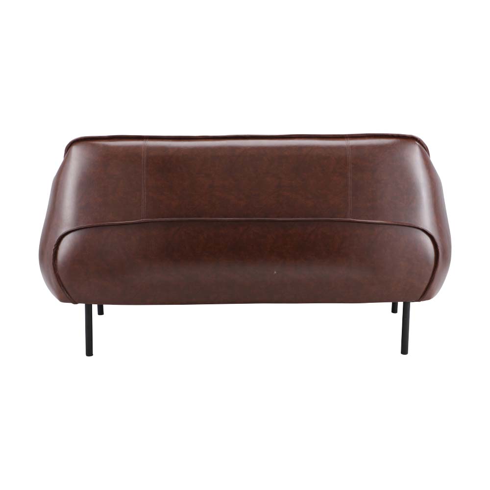 Ghế sofa đôi GRUFF khung gỗ, đệm bọc da PVC bóng cao cấp màu nâu | Index Living Mall - Phân phối độc quyền tại Việt Nam