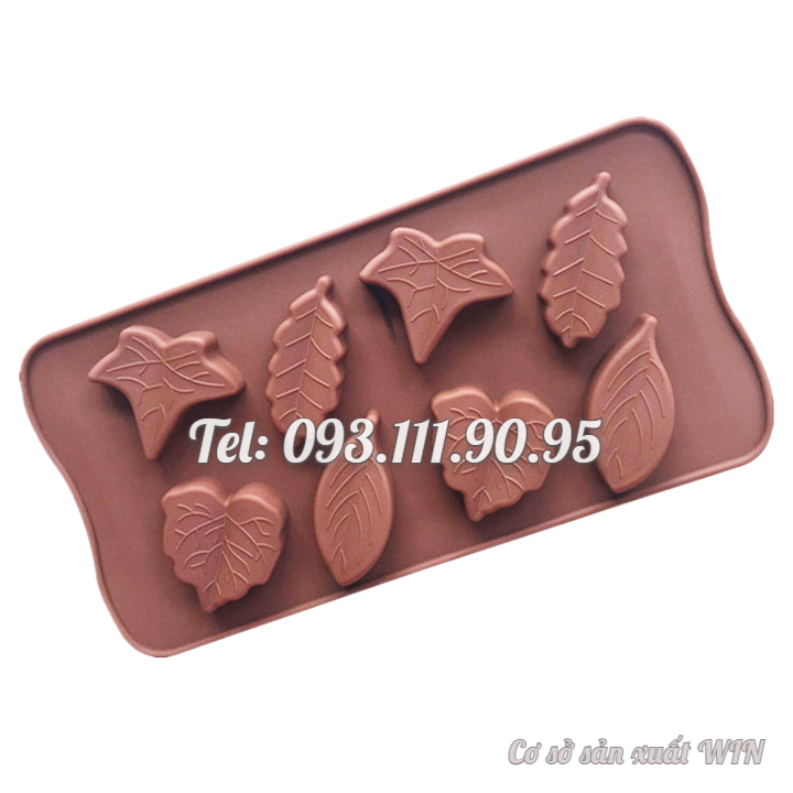 Khuôn silicon làm bánh, rau câu, socola 8 chiếc lá – Mã số 1253