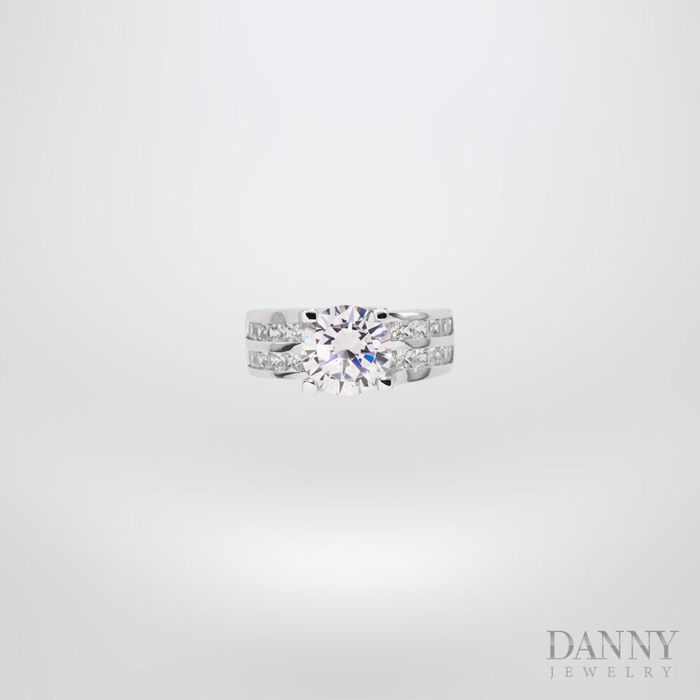Nhẫn Nữ Bạc 925 Danny Jewelry Xi Bạch Kim Đính Đá CZ KI4GZ004