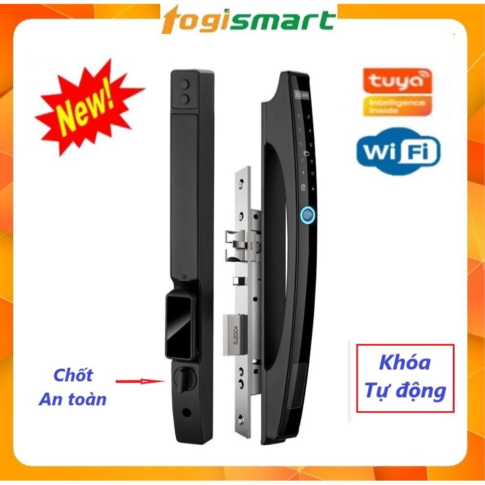 Khóa cửa vân tay tự động, Wifi, cửa nhôm xingfa, gỗ, sắt