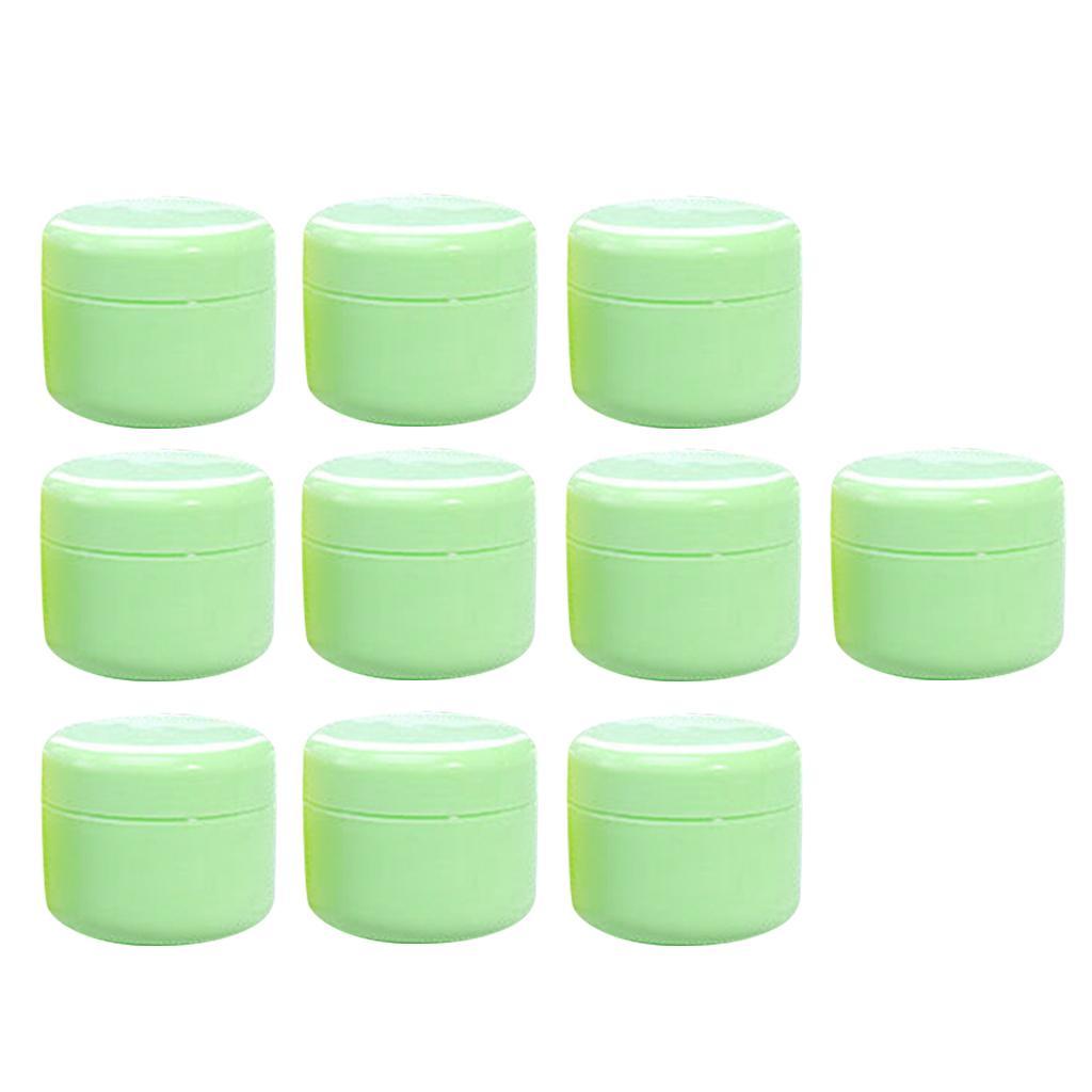 2X Refillable Plastic Empty Face Cream Cosmetic Container with Lid Green-50g