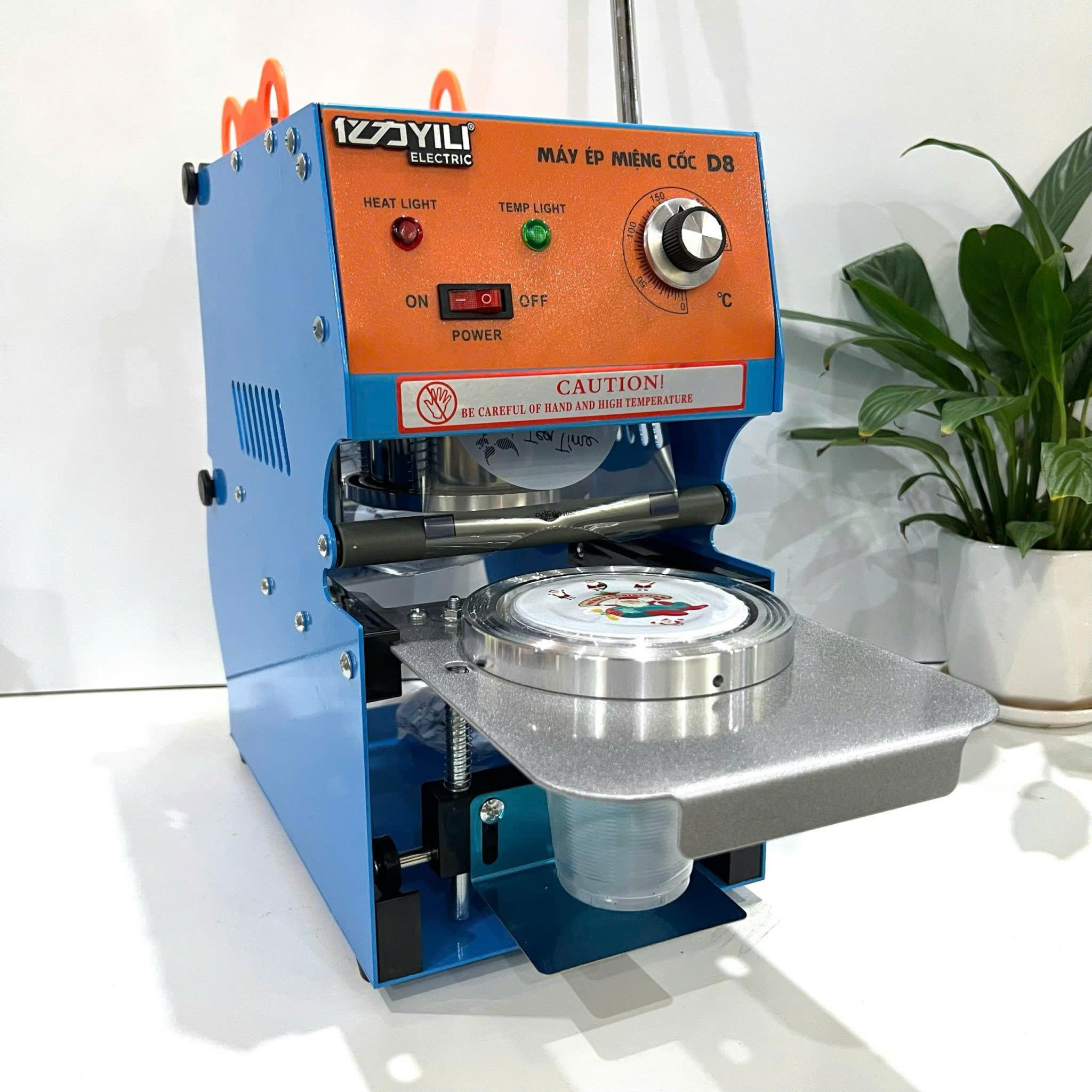 Máy Ép Miệng Ly, Máy Dán Màng Cốc Trà Sữa, Hoa Quả, Sinh Tố, Cà Phê YILI D8 - HÀNG NHẬP KHẨU