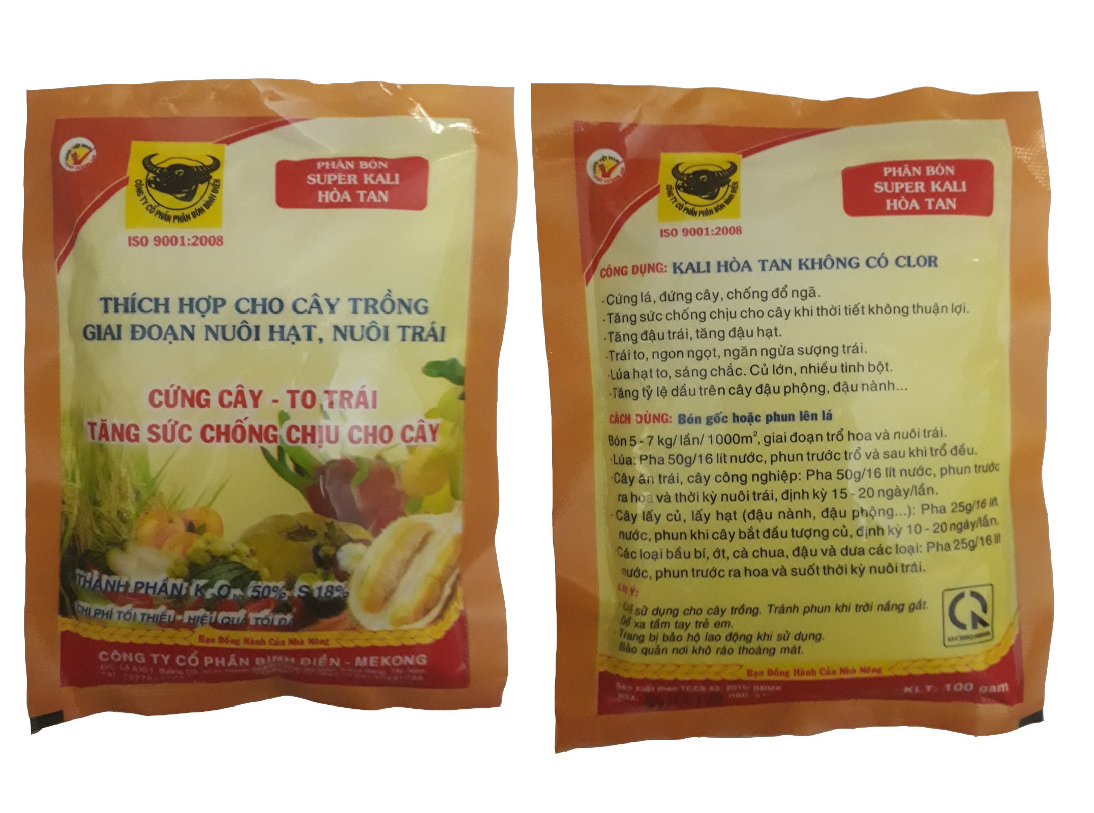 03 gói Phân SUPER KALI dễ HÒA TAN giúp CỨNG CÂY - TO TRÁI - TĂNG SỨC CHỐNG CHỊU CHO CÂY gói 100g