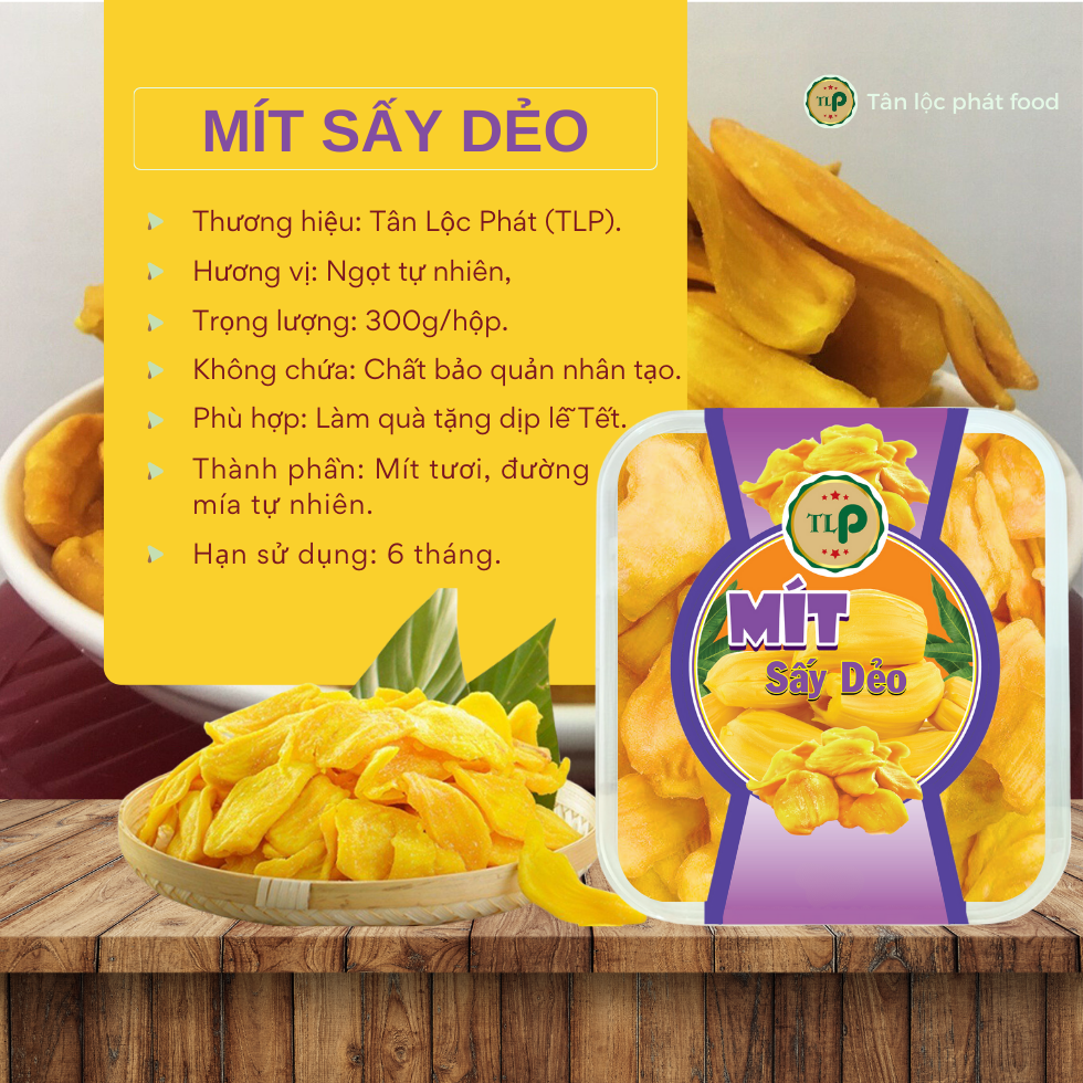 Mít Thái Sấy Dẻo Tân Lộc Phát Hộp 350g