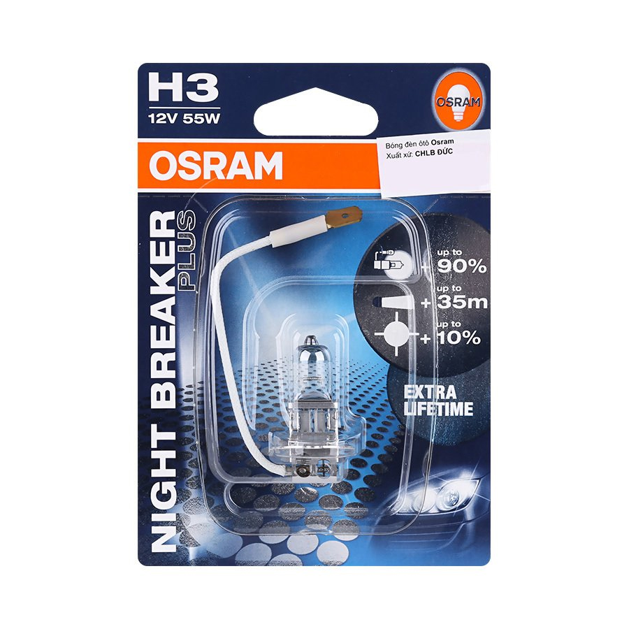 Bóng Đèn Ô Tô Osram H3 Night Breaker Plus (55W) - Xanh