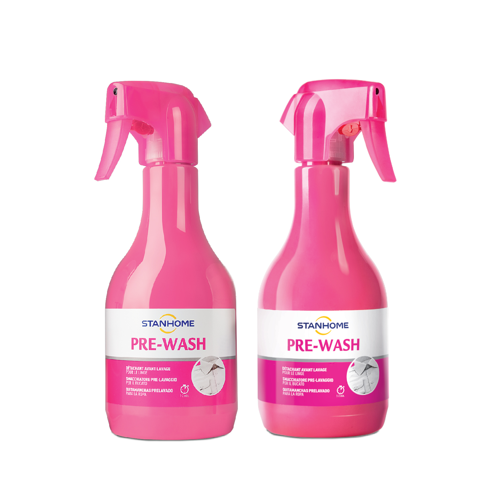 Combo 2 chai 1 vòi Xịt xử lý vết bẩn trước khi giặt Stanhome Pre Wash Ecolabel 500ml/chai- mẫu mới