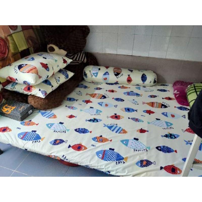 GA CHỐNG THẤM COTTON THUN CAO CẤP MINH MẪN - HÌNH CÁ MÀU SẮC