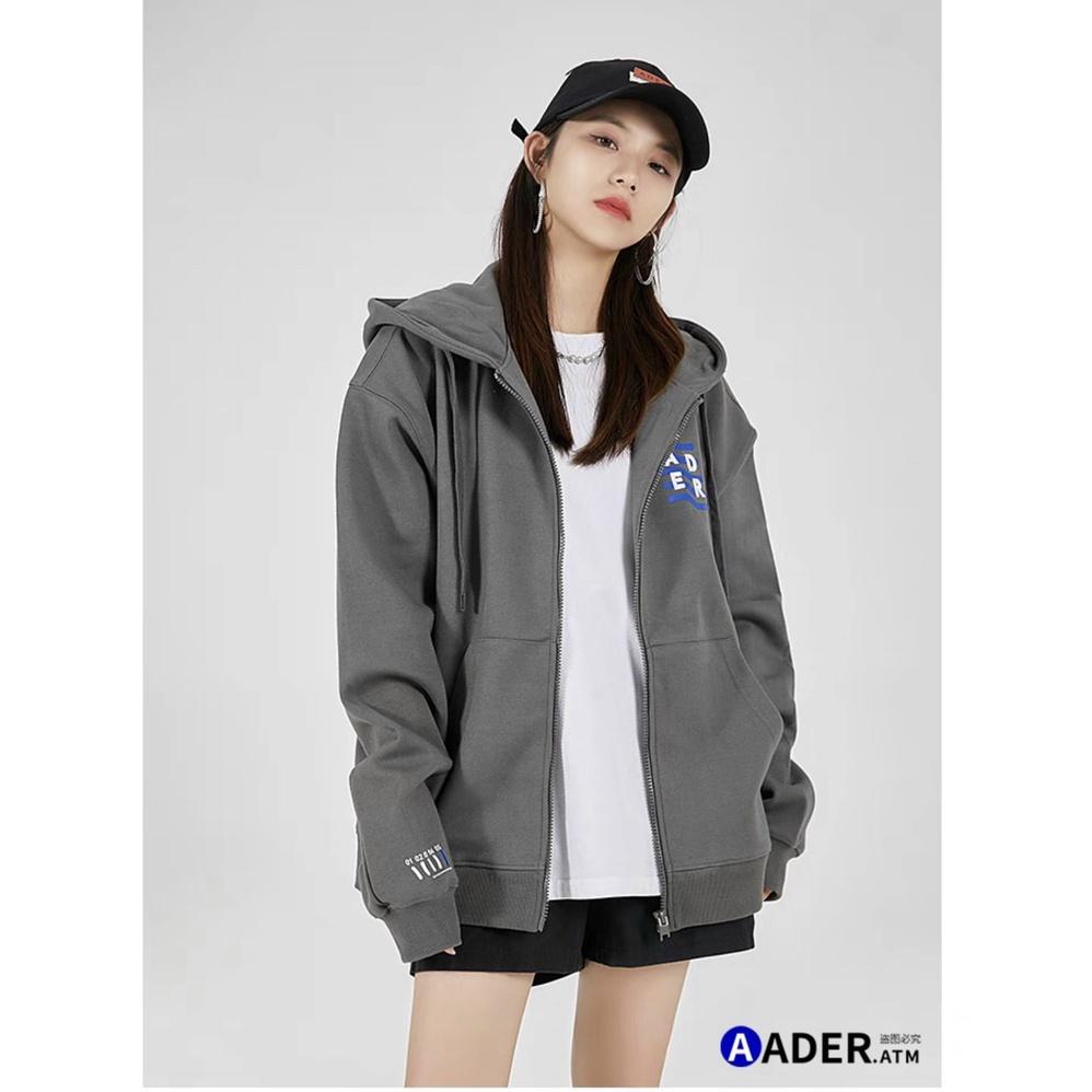 Áo Khoác Hoodie Nữ Dây Kéo Họa Tiết Chữ Thêu ADER Chất Nỉ Mềm Mịn Mẫu Mới GKM FASHION