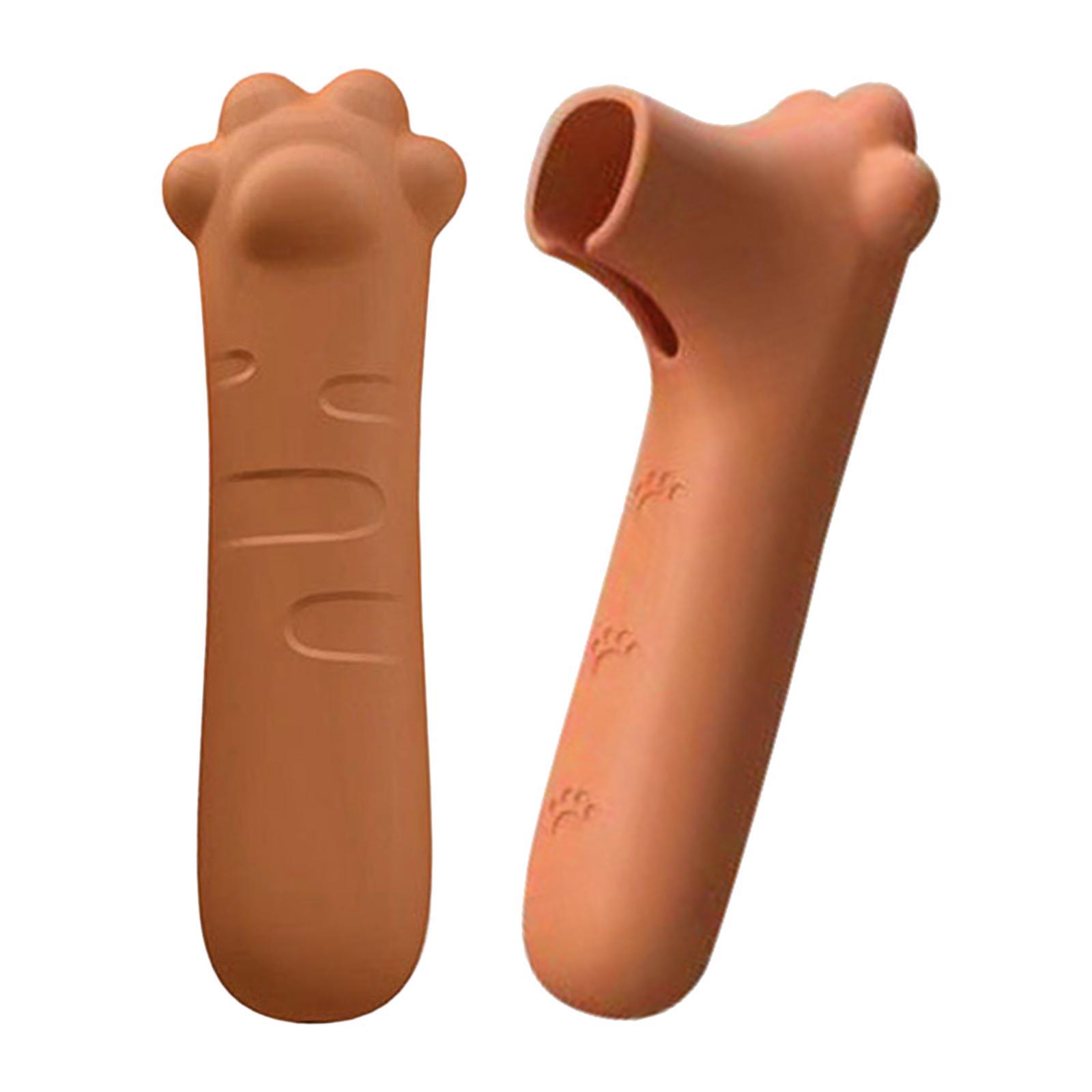 2xDoor Handle Cover Anti Static Noiseless Protector for Home Bedroom Orange