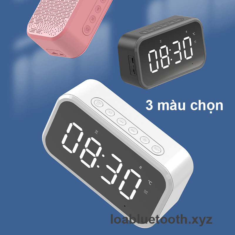 Loa bluetooth mini JM03 giá rẻ, bass mạnh, led hiển thị giờ kèm đồng hồ báo thức, âm thanh vòm 9D, pin 8 giờ