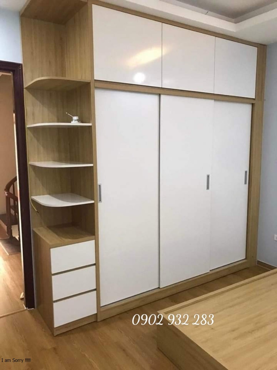 Tủ quần áo áo gỗ công nghiệp 2m cao 2m60 - Đồ Gỗ Mạnh Hùng