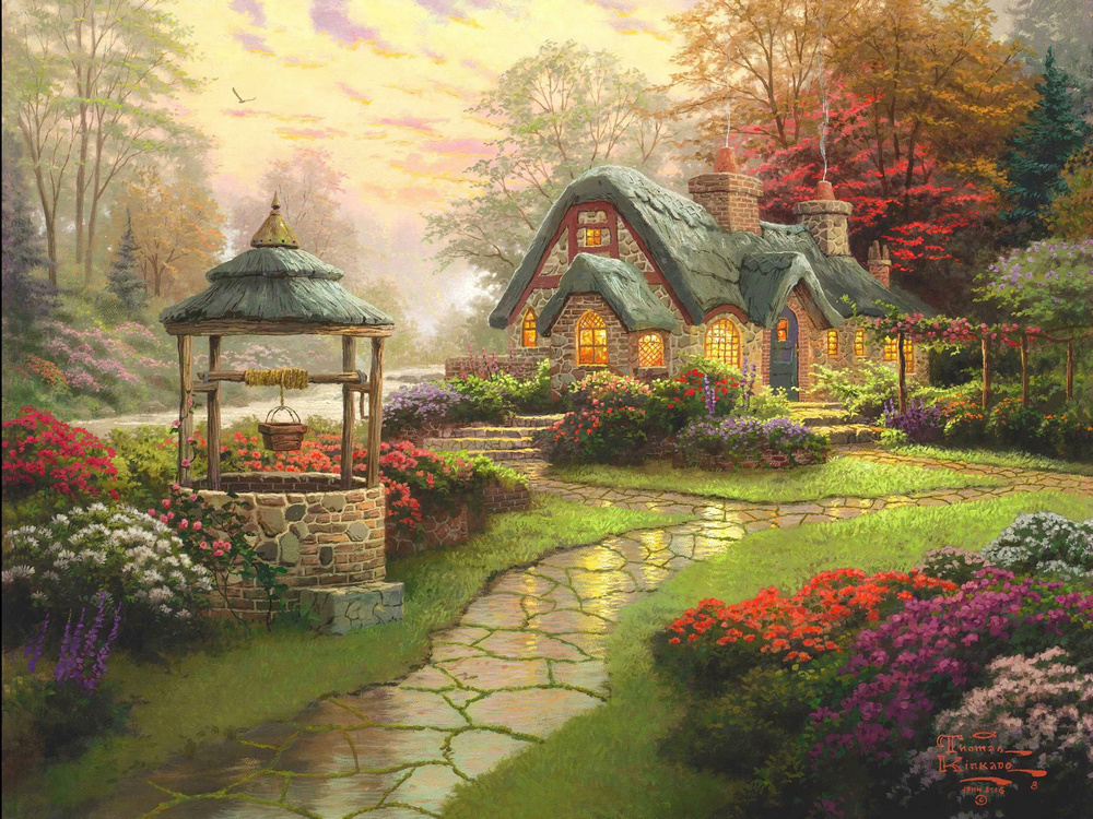 Cottage By The Woods - Bộ Tranh Ghép Hình Minh Châu 1500 Mảnh Kích Thước 60x80cm