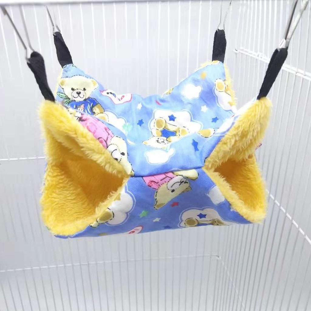Small Animal Hammock Bed Mat Hamster Bird Cage Double Layer Hanging Bed
