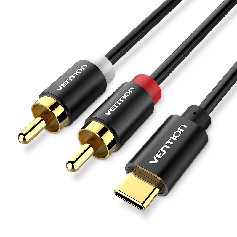 Cáp chuyển USB Type-C ra 2 RCA dài 50cm hàng chính hãng Vention