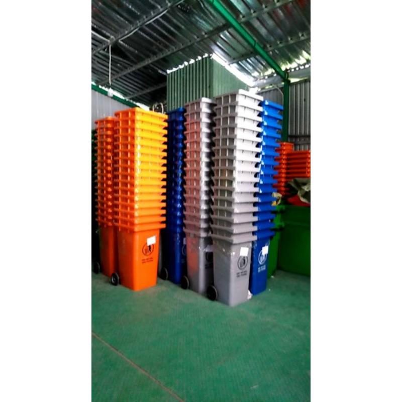Thùng rác 120 lít xanh,vàng ,cam loại dày giá rẻ