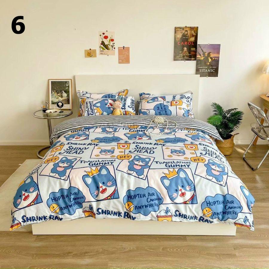 Bộ chăn ga gối thun cotton poly - chăn mền, drap giường, vỏ gối - ga giường đủ size