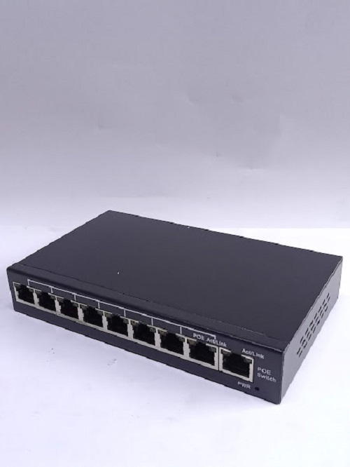 Switch Poe 9 port (8 Poe + 1 Utp) chuẩn 10/100m