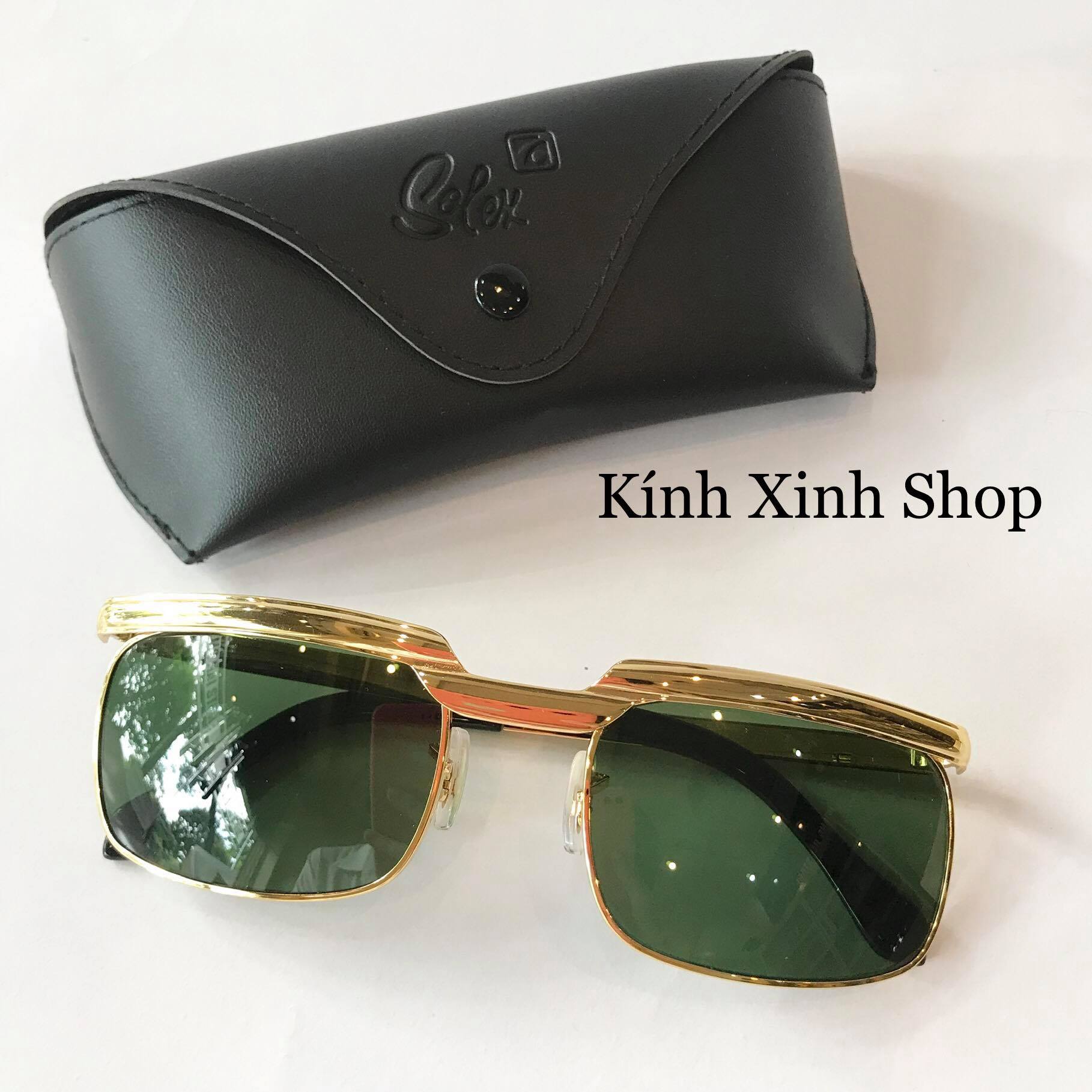 Kính mát, Kính râm Solex 14K Tròng Thủy Tinh Fullbox Phụ Kiện - Có thể đi Ngày và Đêm