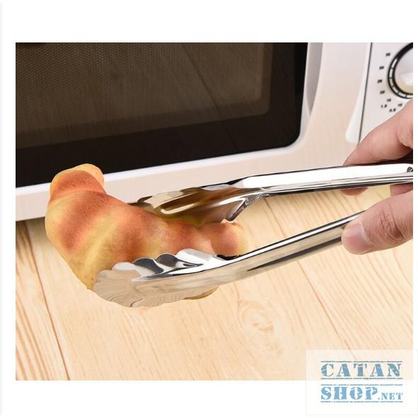 Dụng cụ gắp đồ ăn, Kẹp inox có khóa gài gắp thức ăn, đồ nóng, nước đá, BBQ,Dụng cụ nhà bếp siêu tiện dụng-GD496-KepGapDa