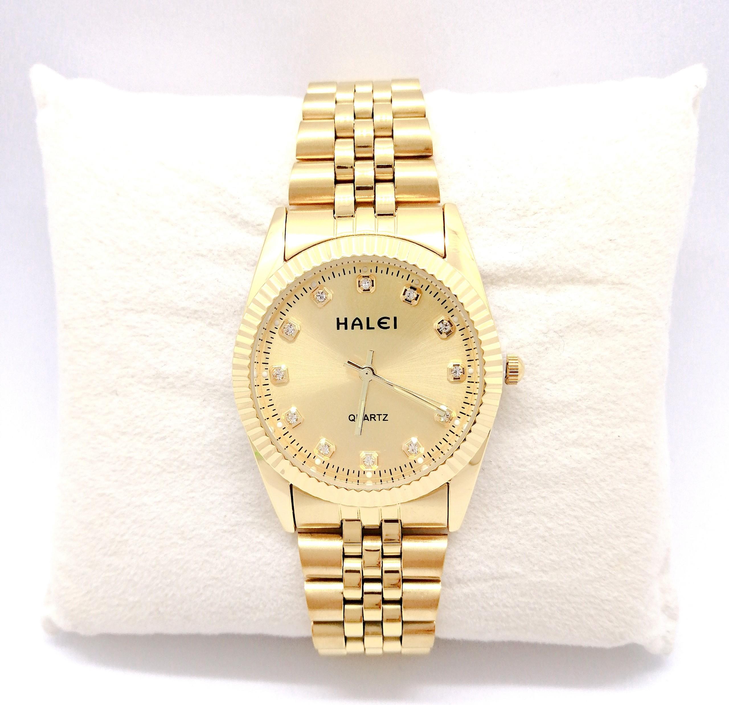 Đồng hồ Nam Halei  HL356 dây vàng + Tặng Combo TẨY DA CHẾT APPLE WHITE PELLING GEL BEAUSKIN chính hãng