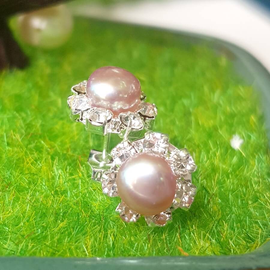 Bông Khuyên Tai Ngọc Trai Kiểu nụ Phong cách - Trang Sức Cô Tấm - Kiss Pearl(6ly) - CTJ6706