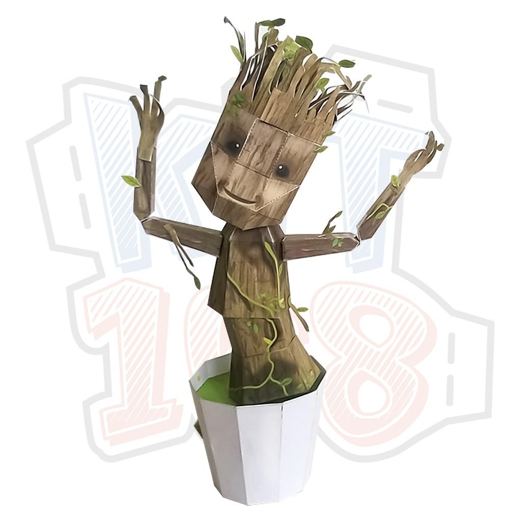 Mô hình giấy Marvel Avengers Dancing Baby Groot - Guardians of the Galaxy