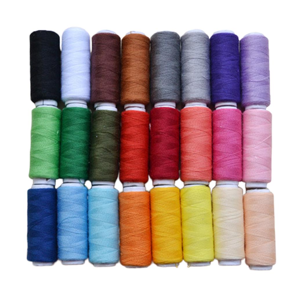 24 Chiếc Polyester May Đường Chỉ May 24 Màu 200 Yard Mỗi Cuộn Bộ May Cho Tay Máy May