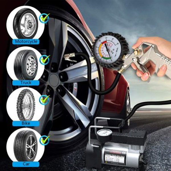 Đầu vòi bơm ô tô - xe máy -kiêm đồng hồ đo áp suất lốp hàng xịn