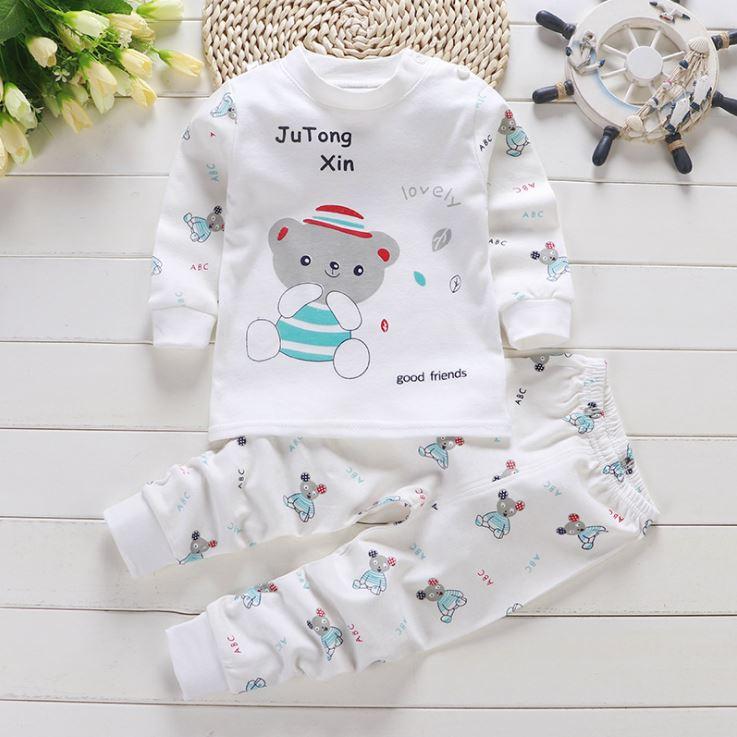 Quần áo thu đông bé trai Đồ thu đông bộ ngủ cotton cho bé trai Bộ quần áo thun dài tay Khỉ con 7 - 27kg Me Yeu Con