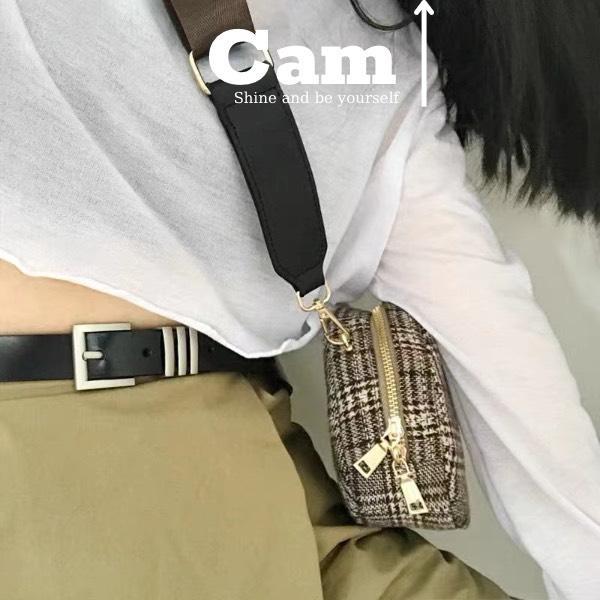 Thắt Lưng Da Nam Nữ 3 Sọc SLR Cao Cấp, Camcamvintage Dây Nịt Unisex Hàn Quốc Màu Đen Bản Nhỏ 2.3cm