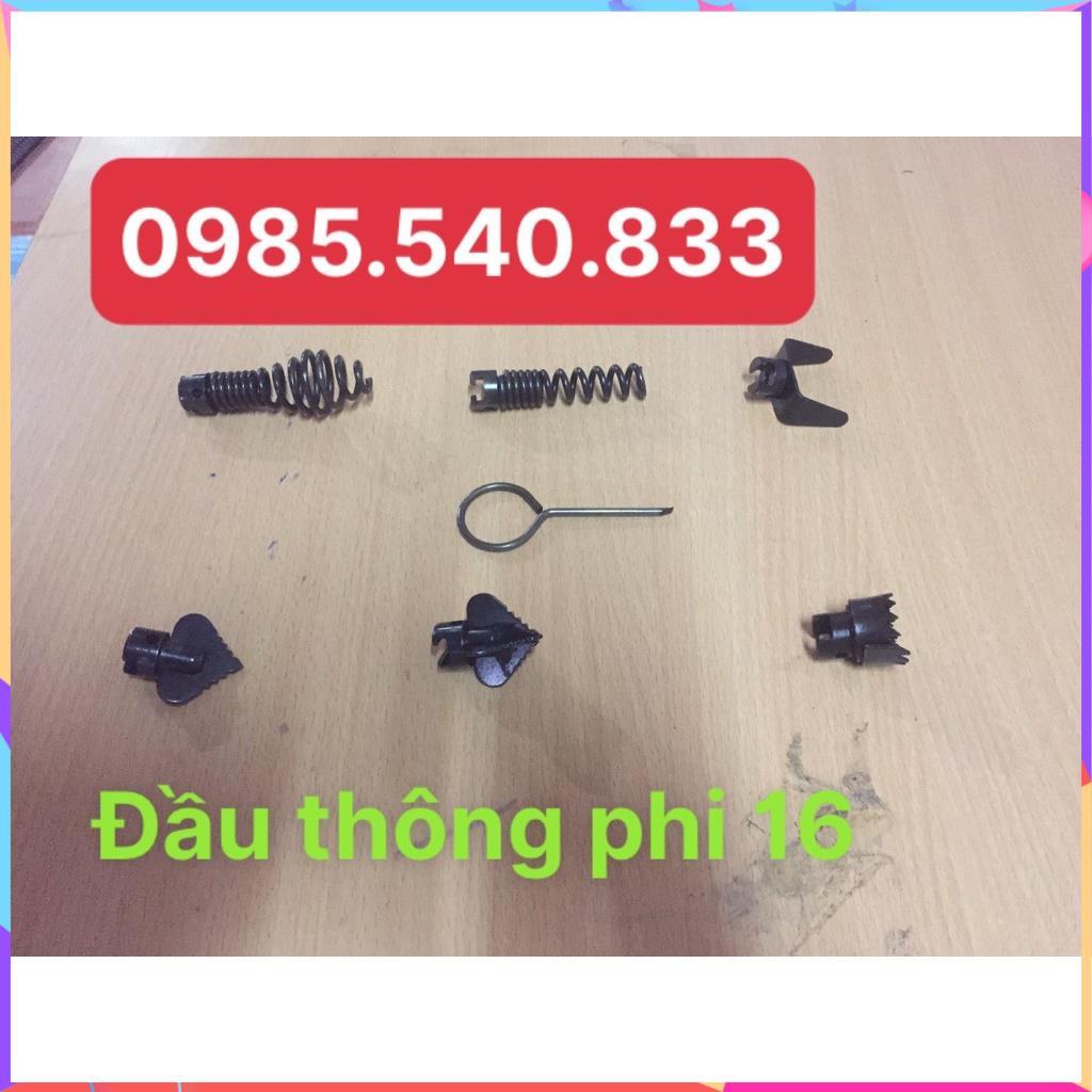 Bộ 6 đầu thông tắc dùng cho dây lò xo thông cống phi 16 mm