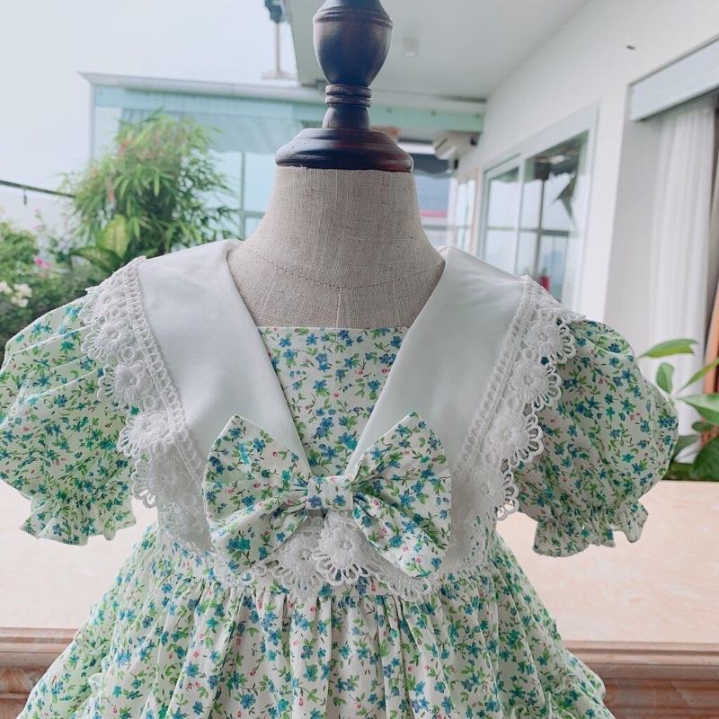 Váy bé gái công chúa 5-18kg LINA KIDS đầm sinh nhật thôi nôi bé gái-lolita xanh