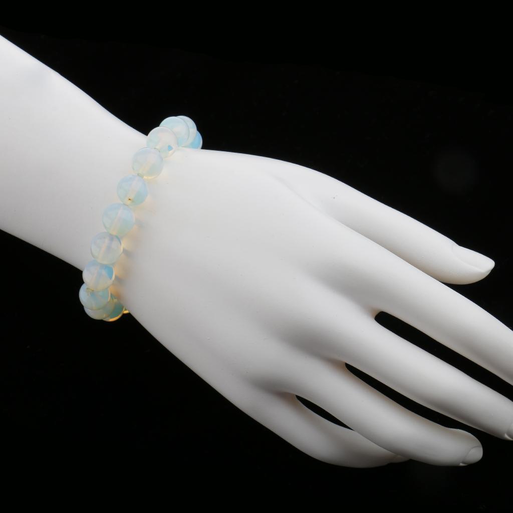 2-3pack Fashion Vintage Handmade White Opal Crystal Round Beads Bracelet Bangle