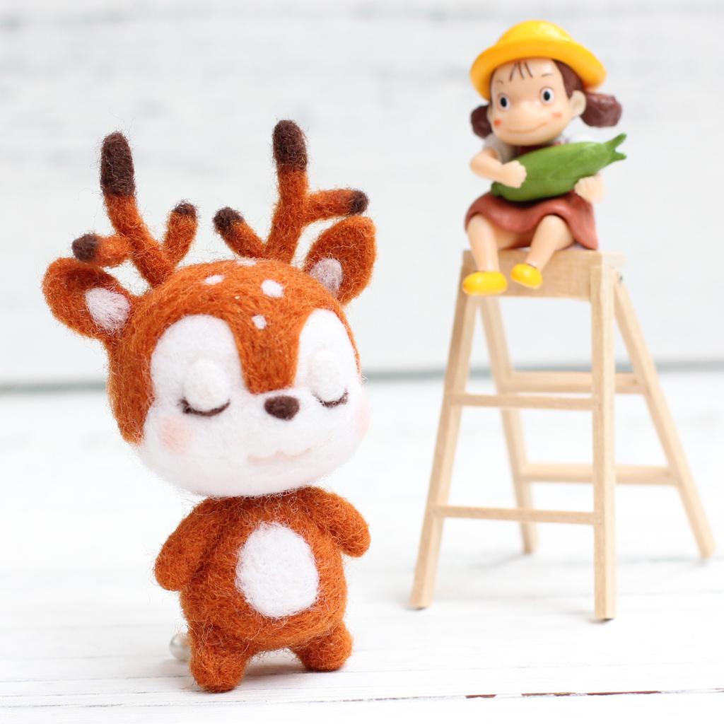 DIY Len Nỉ Thủ Công Kim Cảm Thấy Động Vật Bộ-Đáng Yêu Hươu Chó Handmade