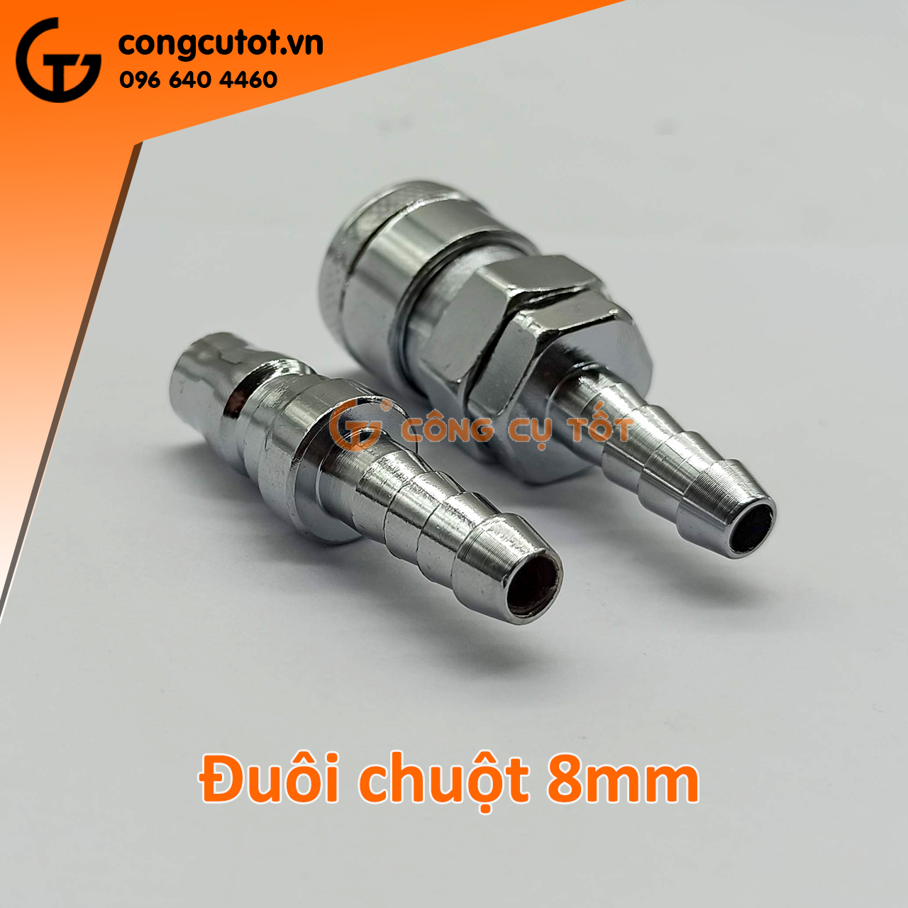 Cặp đầu nối hơi đuôi chuột phi 8 thay nhanh