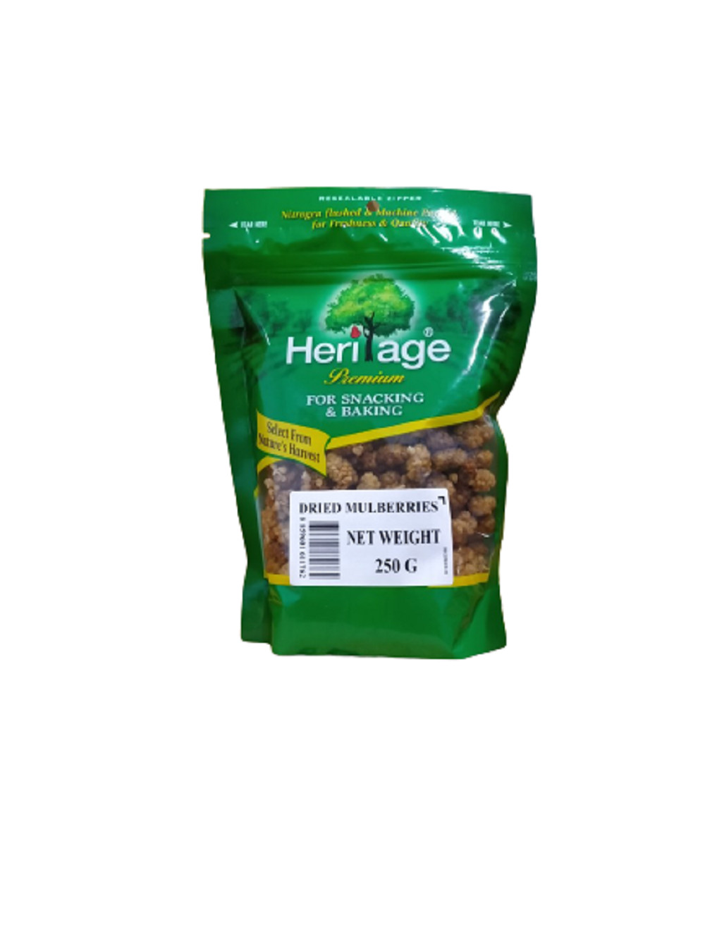 Dâu Tằm Trắng sấy khô Heritage , giàu Vitamin C, giảm cholesteron, hạ đường huyết , cải thiện sắc tố da gói 250g