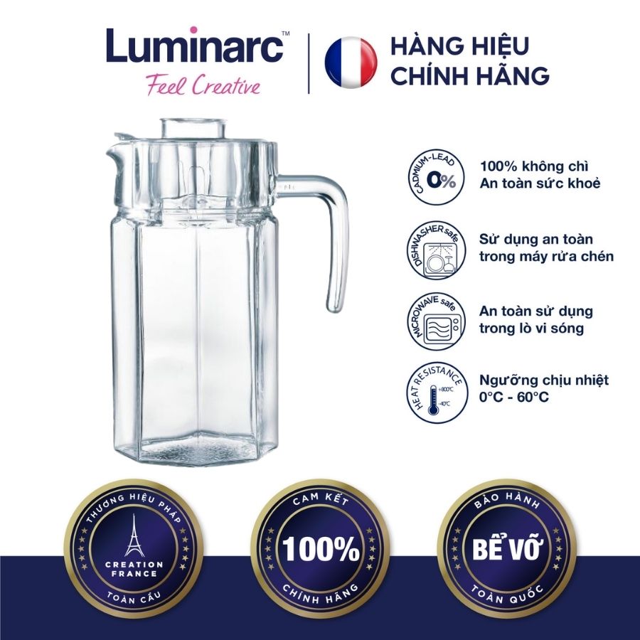 Bình nước thủy tinh Luminarc Octime 1,6L - LUBIG2665