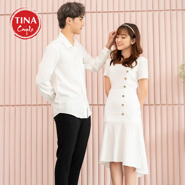 Set váy áo đôi áo cặp sơ mi nổi bật