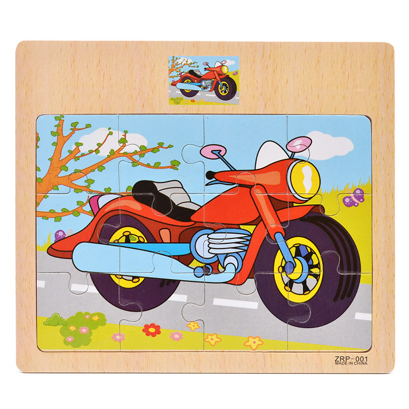 Đồ chơi tranh xếp hình gỗ 12 miếng puzzle - Đồ chơi thông minh trẻ em