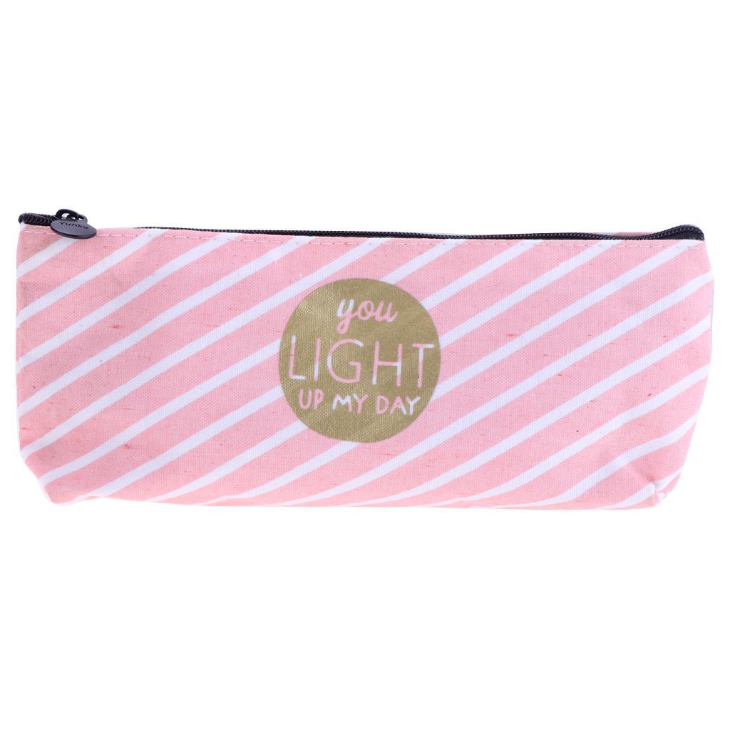 Fashion Zipper Pencil Pen Case Bag Canvas Makeup Cosmetic Bag Pouch Student