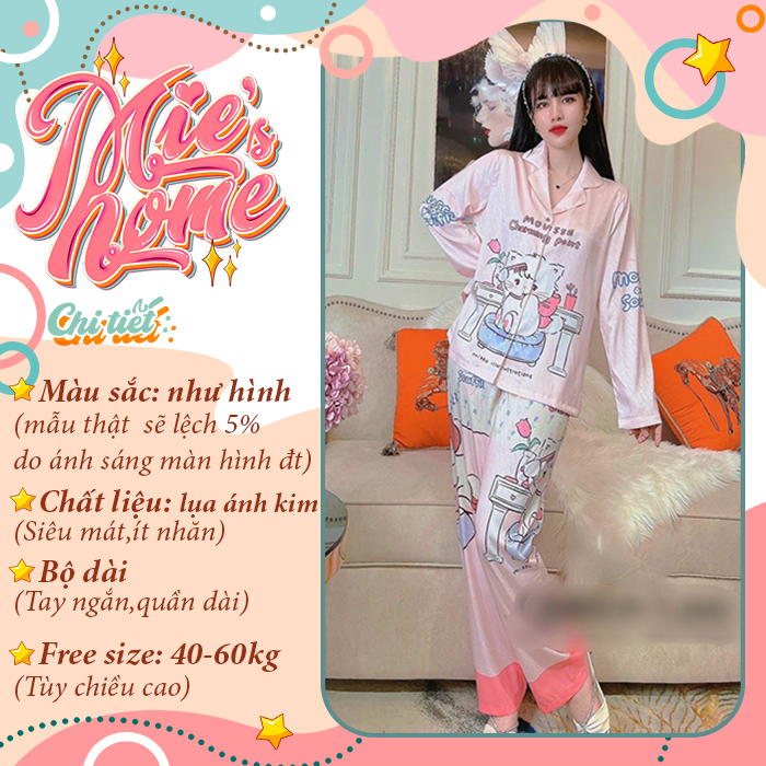 Đồ bộ nữ mặc nhà ngủ lụa nữ cao cấp mát mịn