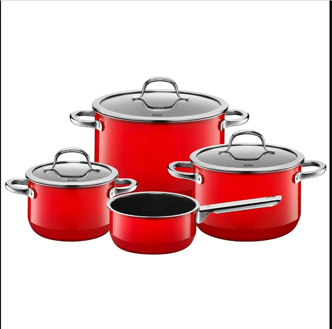 Bộ nồi Silit Passiona 3 nồi 1 quánh màu đỏ/ xanh/ vàng - Hàng chính hãng