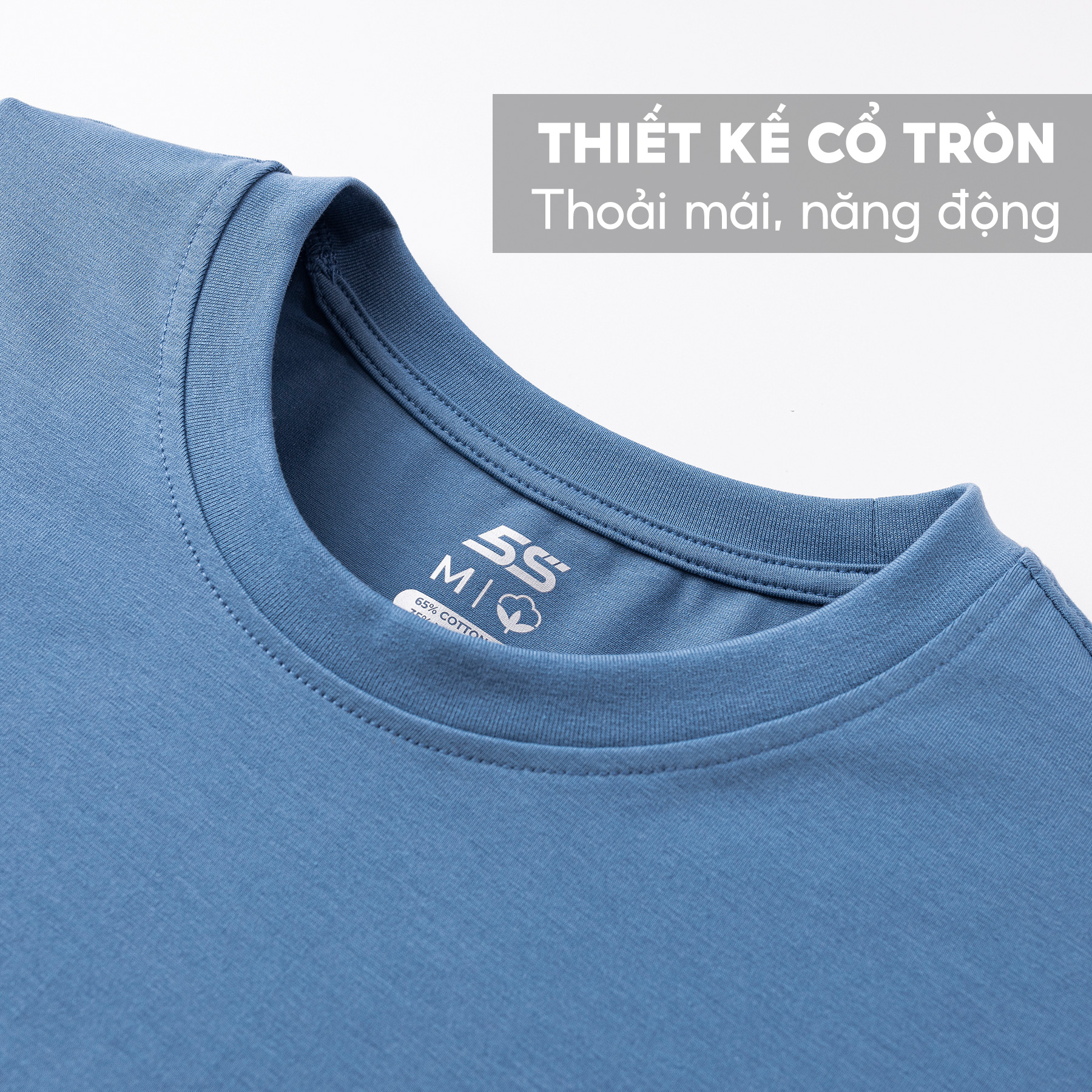 Áo Thun Nam Tay Dài 5S BEST Cổ Tròn, Chất Liệu Cotton USA, Bền Màu, Co Giãn, Phom Ôm Vừa Giữ Ấm
