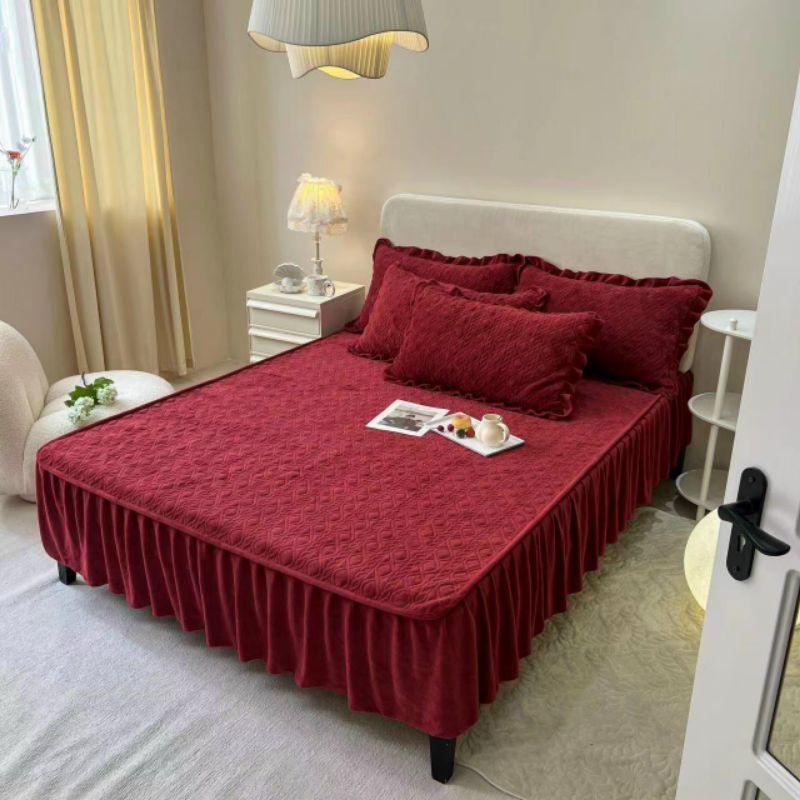 Sét ga gối trần phủ bánh bèo nỉ nhung 3 lớp dày dặn Hàng Cao Cấp