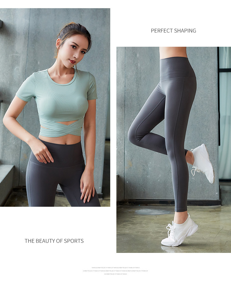 Bộ Đồ Tập Yoga Cao Cấp Bộ Quần Áo Tập Yoga YUNGE S97P75 Quần Legging Mix Áo Sexy