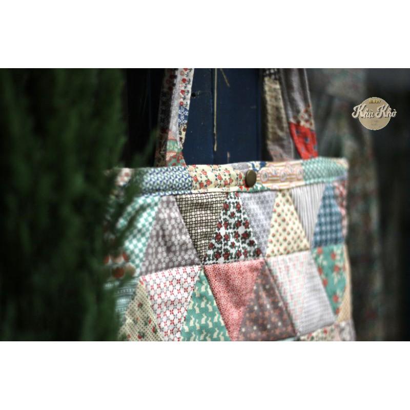 TÚI TOTE CHẦN BÔNG VẢI GHÉP QUILT