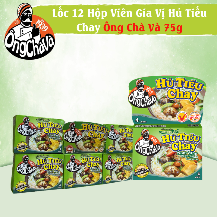 Combo 12 Hộp Viên Gia Vị Bún Riêu Chay Ông Chà Và 75g
